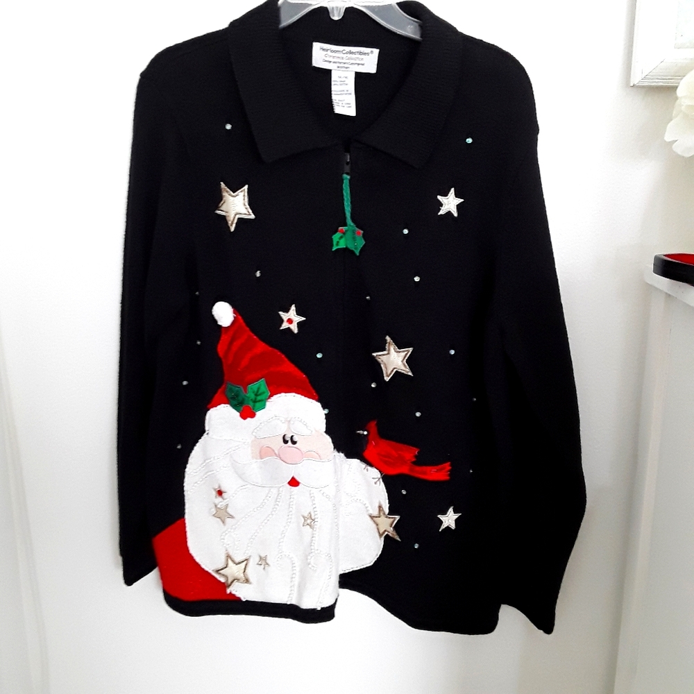 Womens Christmas Sweater Santa 14-16